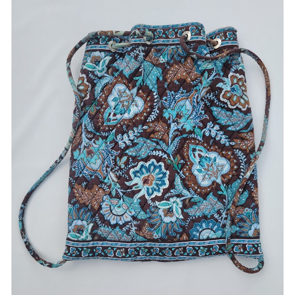 Java Blue Backpack Vera Bradley Drawstring Backpa… - image 5